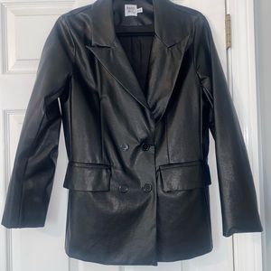 Princess Polly S/M Vegan Leather Blazer, Great Condition! Fits oversized!